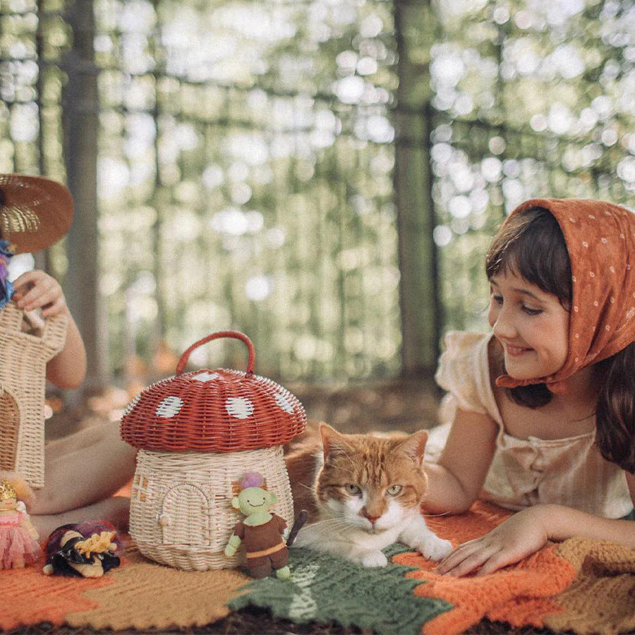 Fun Mushroom-Shaped Woven Storage Basket Siopsrl