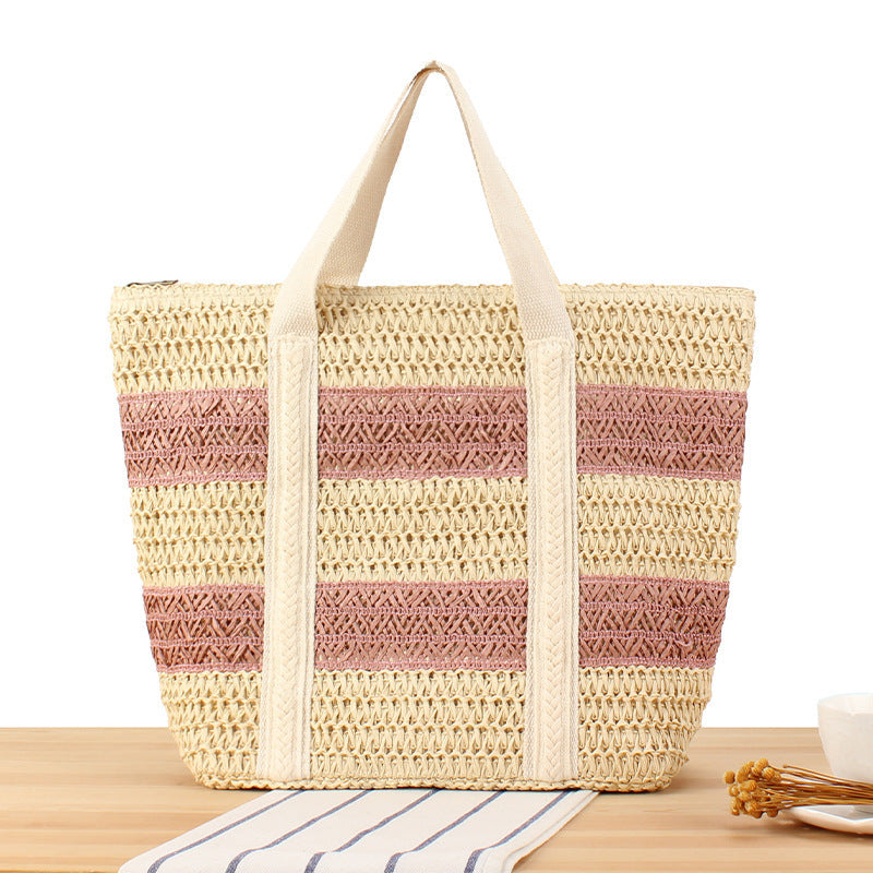 Shopping basket in modern wicker design with sturdy carrying handles Siopsrl