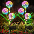 Dandelion-Inspired Solar Garden Stake Lights With Integrated Solar Panel And Dual Floral Globes Siopsrl