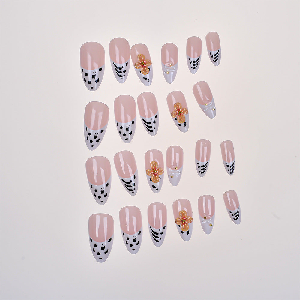 Siopsrl | Artistic Flower-Embellished Press-On Nails Siopsrl