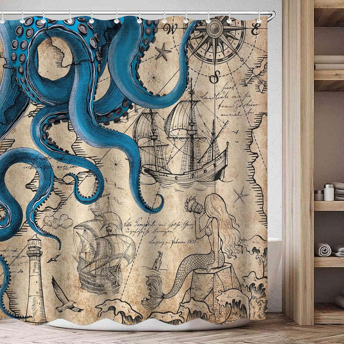 Siopsrl | Ocean-Theme Shower Curtain Siopsrl