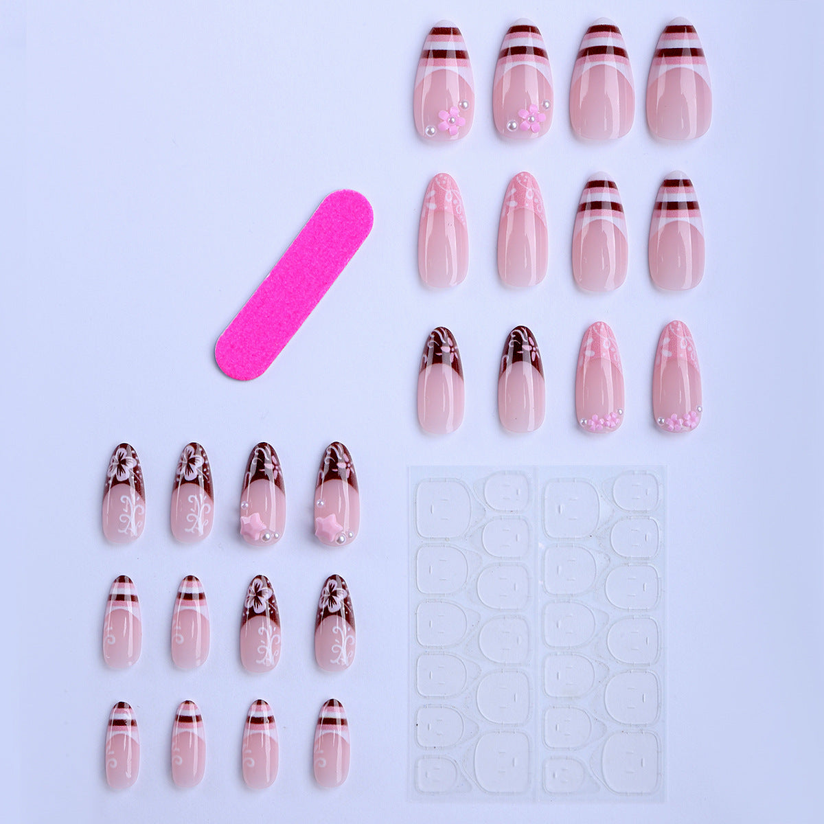 Siopsrl | Artificial Fingernails In Elegant Floral Design Siopsrl