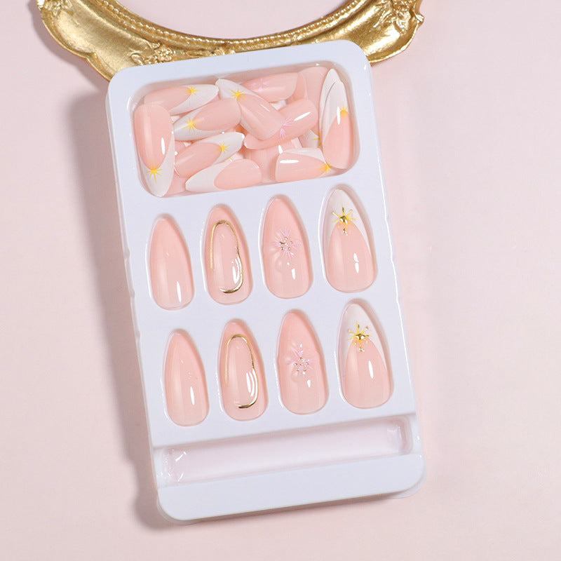 Siopsrl | Decorative Press-On Nail Set with Star Accents Siopsrl