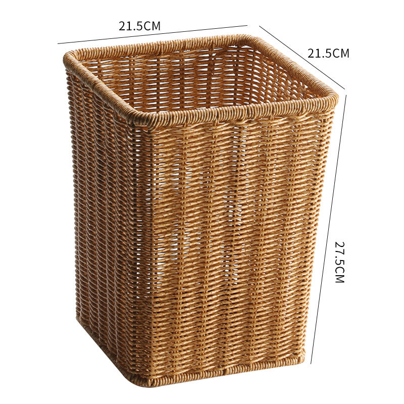 Rectangular Handwoven Wicker Waste Bin Siopsrl