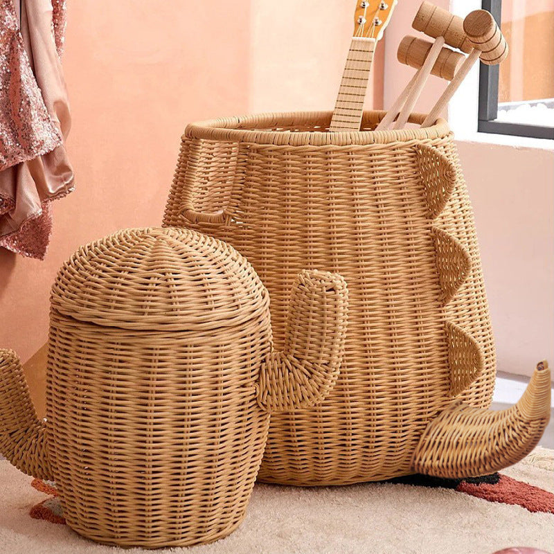 Creative Dinosaur-Shaped Woven Storage Basket Siopsrl