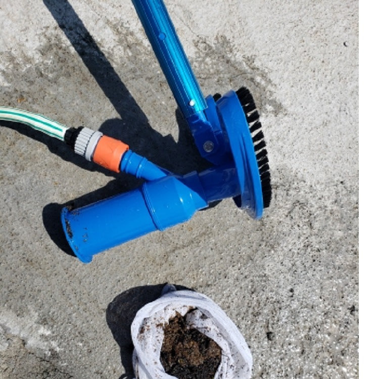 Siopsrl | Telescopic pool vacuum head with heavy duty scrubbing bristles and fine mesh debris collection bag Siopsrl