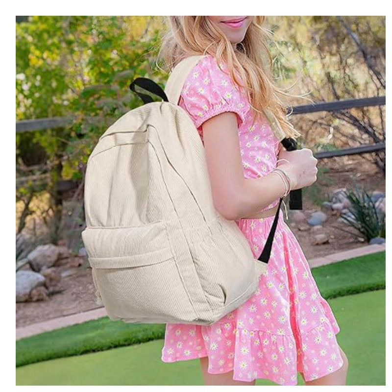 Siopsrl | Cord backpack with deep storage and stylish accents Siopsrl