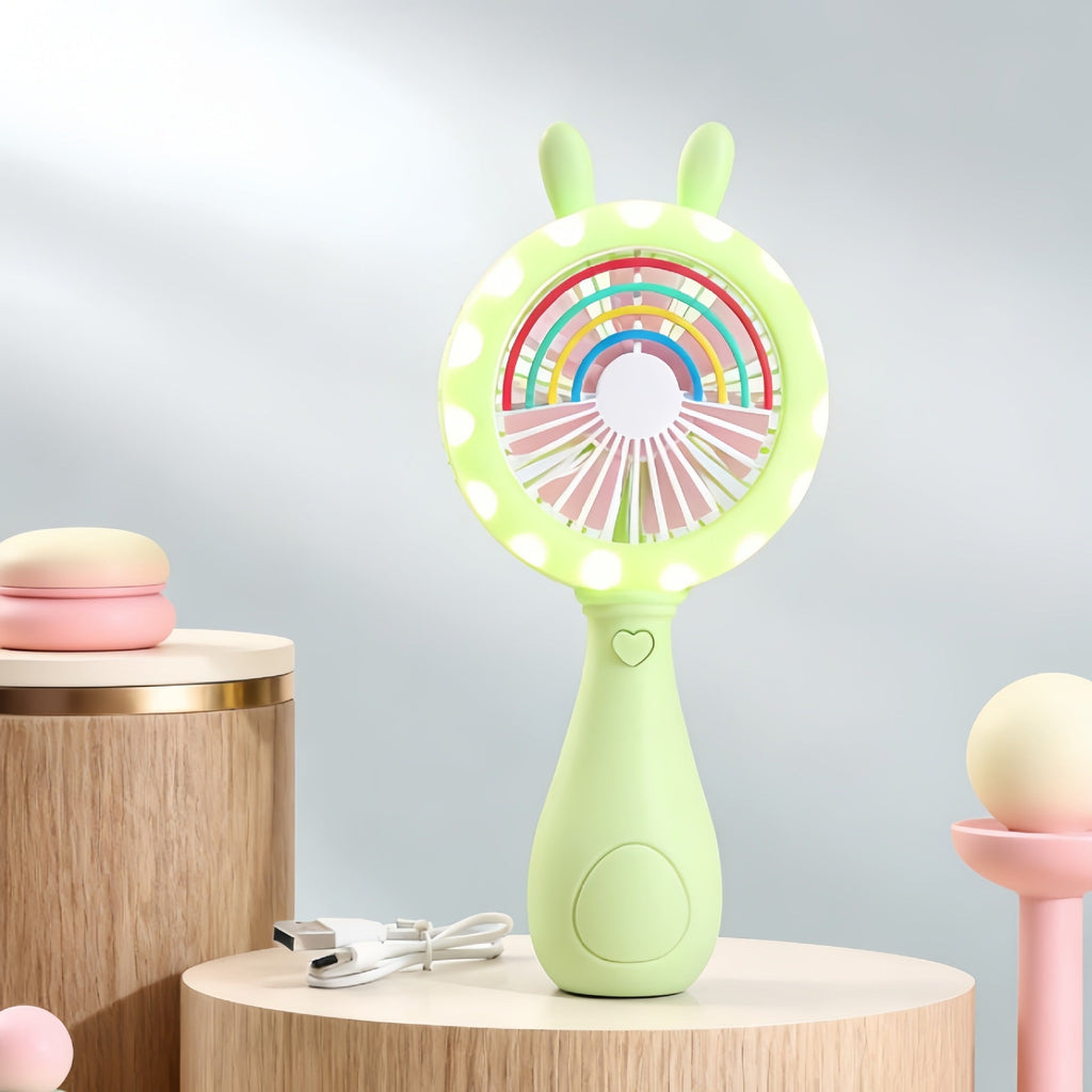 Siopsrl | Ladies portable handheld fan with LED lighting and flexible design Siopsrl