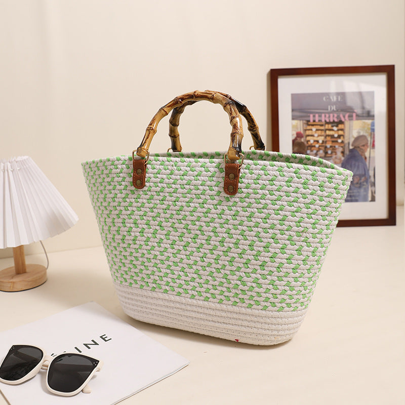 Siopsrl | Elegant bamboo handle shopping bag Siopsrl