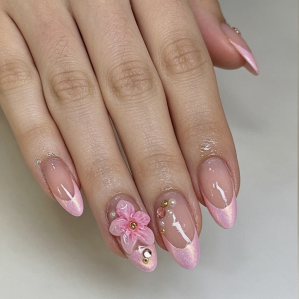 Siopsrl | Floral-Embellished Press-On Nail Art Set Siopsrl