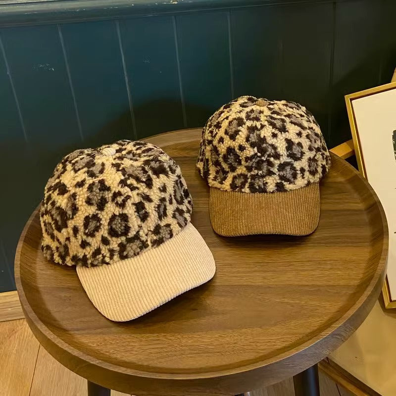 Siopsrl | Women's Leopard Print Fleece Baseball Cap Siopsrl