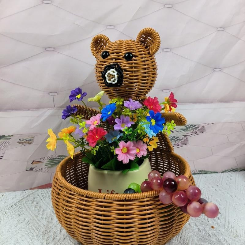 Cute Animal-Themed Woven Storage Basket Siopsrl