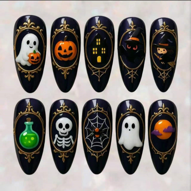 Halloween-Themed Press-On Nail Set Siopsrl