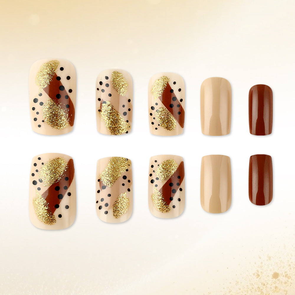 Siopsrl | Artistic Geometric Pattern Press-On Nail Set Siopsrl