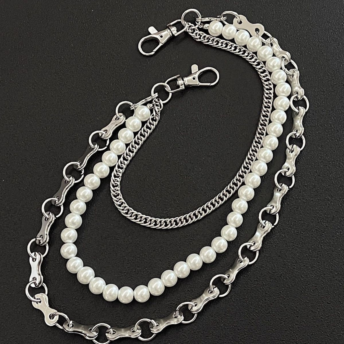 Siopsrl | Fashionable chain bracelet with pearls and metal links Siopsrl