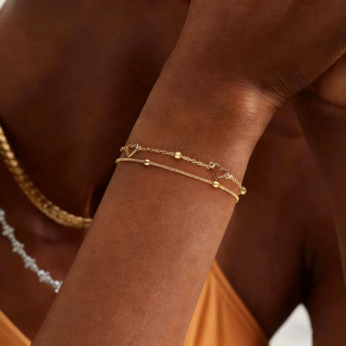 Siopsrl | Heart Charm Layered Bracelet Siopsrl