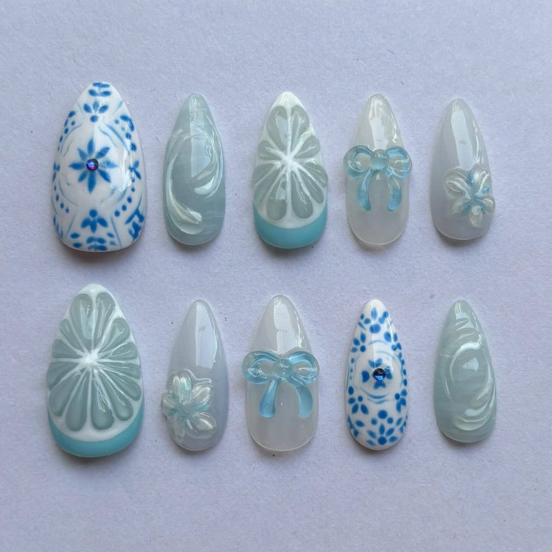 Siopsrl | Nature-Themed Artistic Press-On Nail Set Siopsrl
