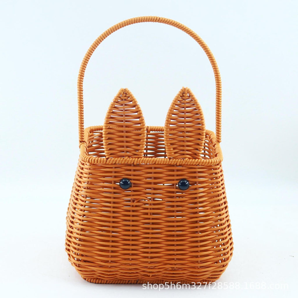 Women's woven basket with cute ears Siopsrl