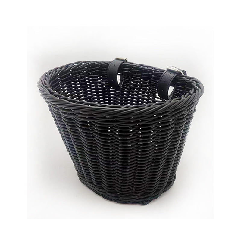 Decorative Woven Storage Basket with Leather Handles Siopsrl