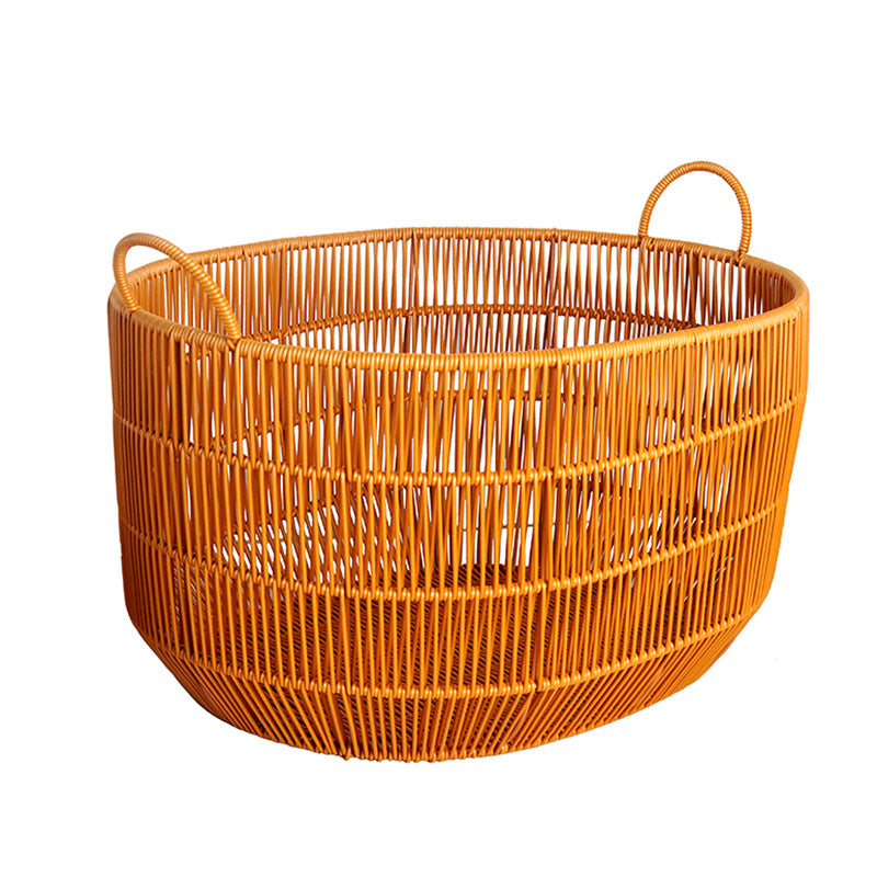 Women Braided Storage Basket with Practical Handles Siopsrl