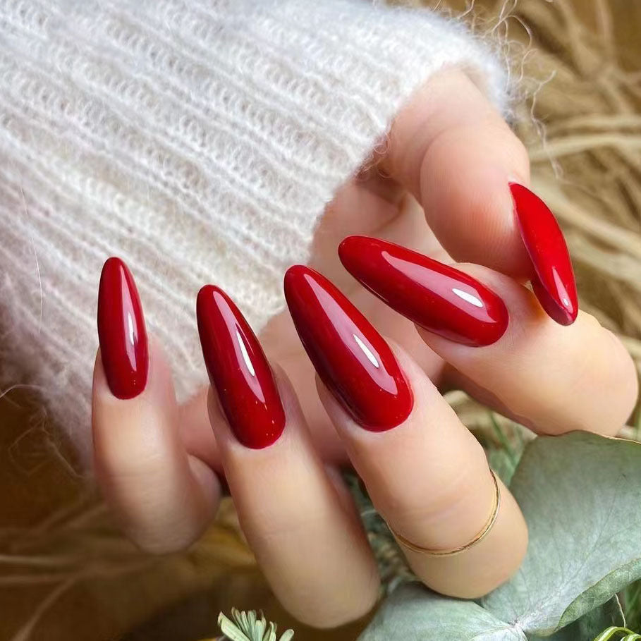 Siopsrl | Glossy Stiletto Press-On Nail Set with Durable Adhesive Siopsrl