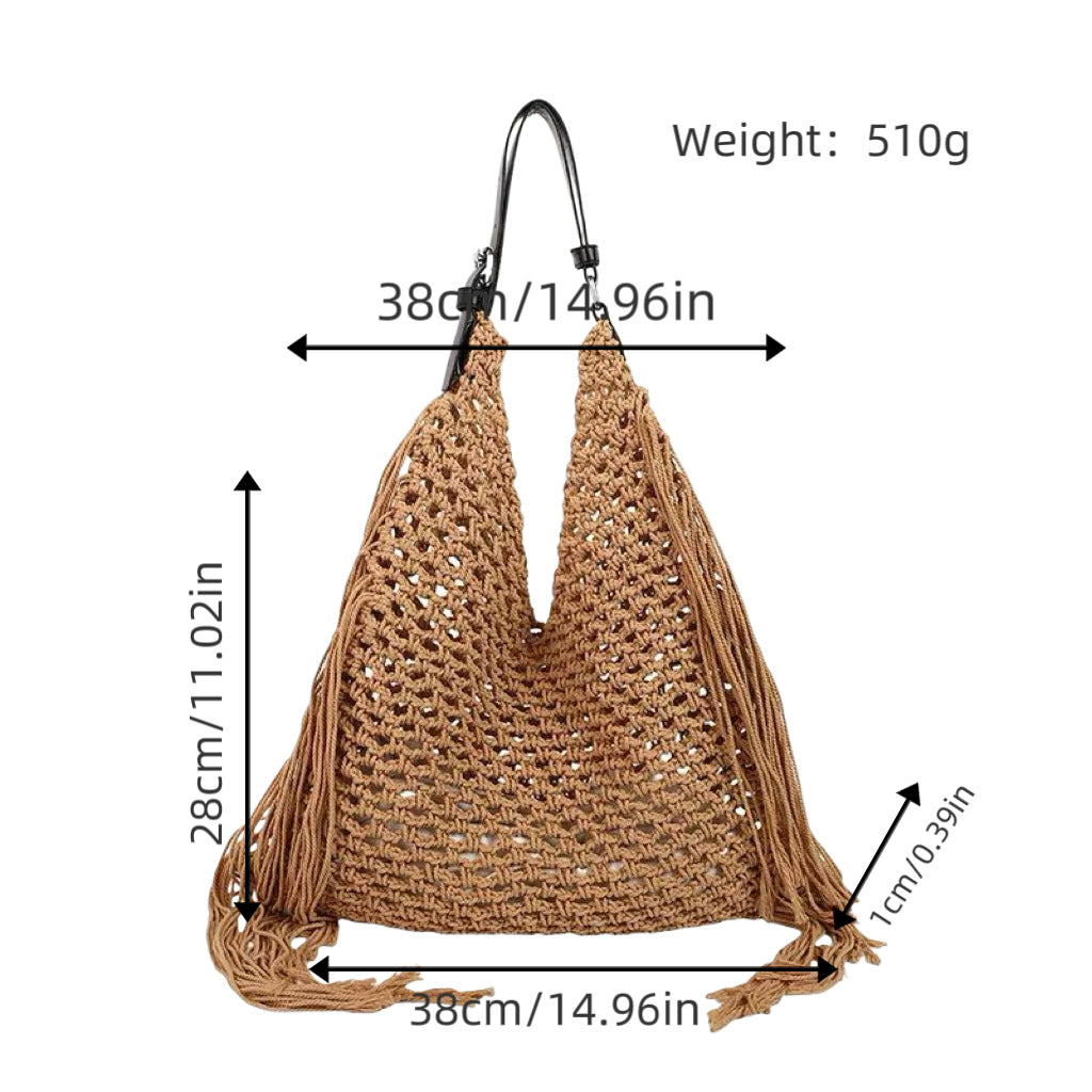 Siopsrl | Structured beach bag with fringe details Siopsrl