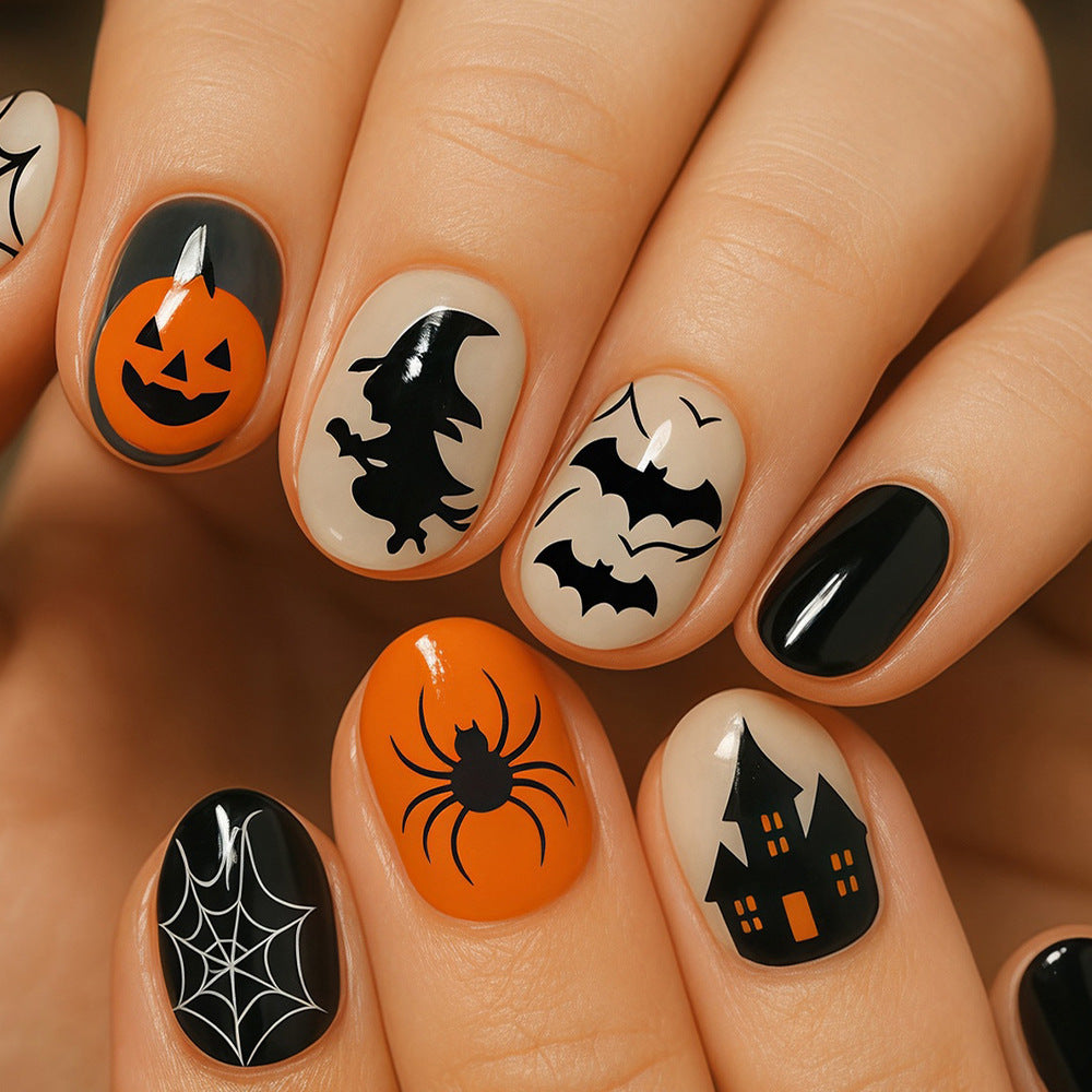 Halloween Themed Press-On Nail Art Kit Siopsrl