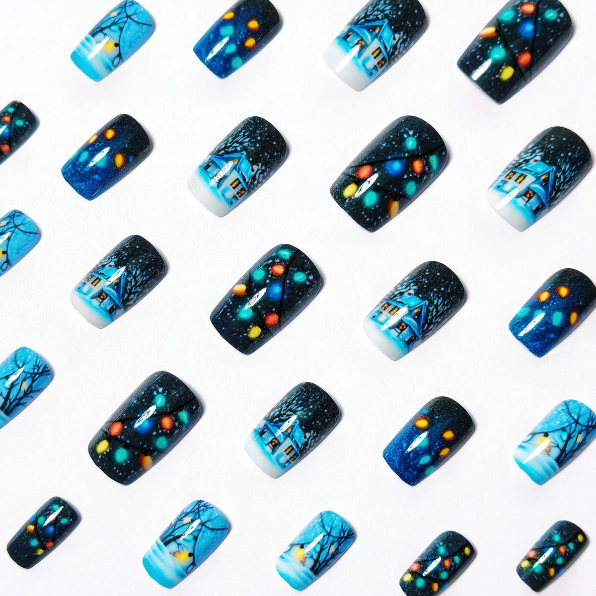 Siopsrl | Winter Art Nails with Festive Snow Motif Siopsrl