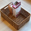 Woven Rectangular Storage Basket with Handles, 37 x 26 x 12 cm