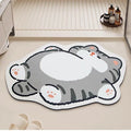 Siopsrl | Plush Cartoon Shaped Cat Floor Bath Mat With Non Slip Backing And Memory Foam Padding