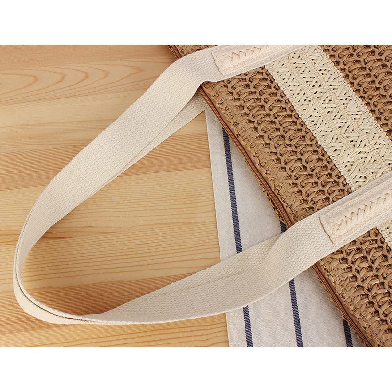 Shopping basket in modern wicker design with sturdy carrying handles Siopsrl