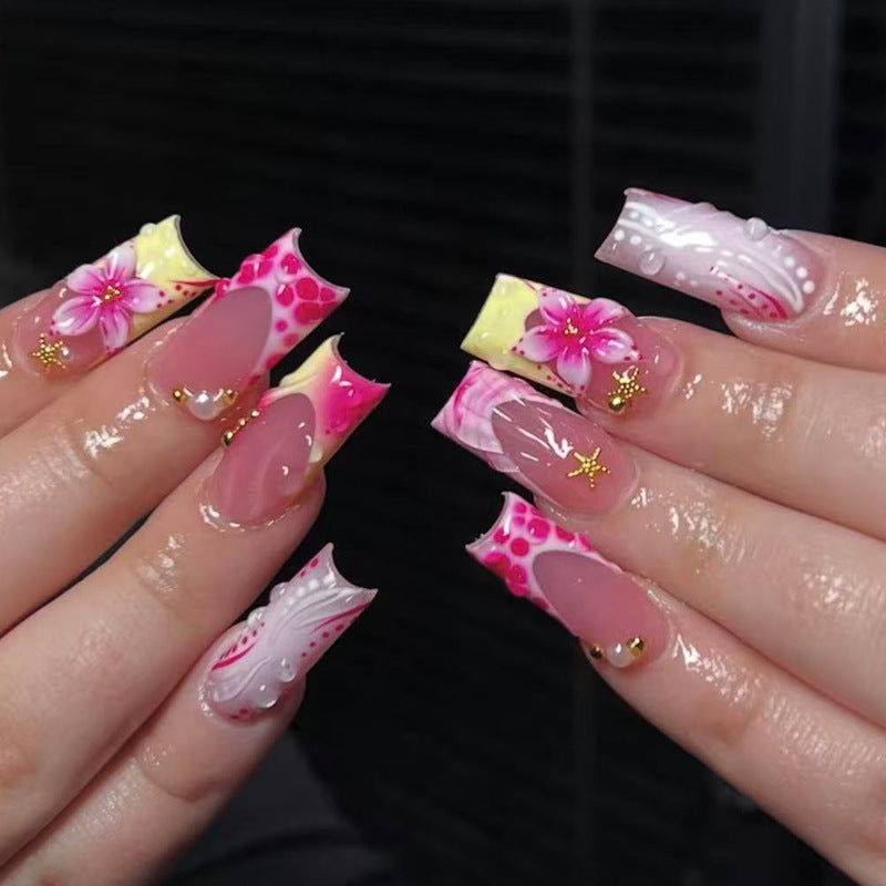 Siopsrl | Floral Design Press-On Nail Tips Siopsrl