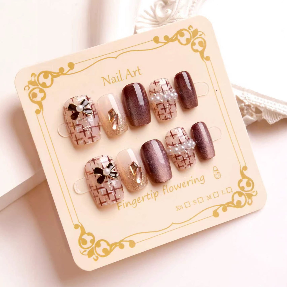 Siopsrl | Decorative Floral Press-On Nail Art Siopsrl