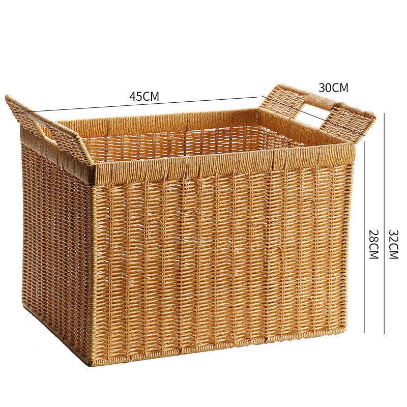 Versatile Storage Basket with Practical Handling with a Handwoven Design
