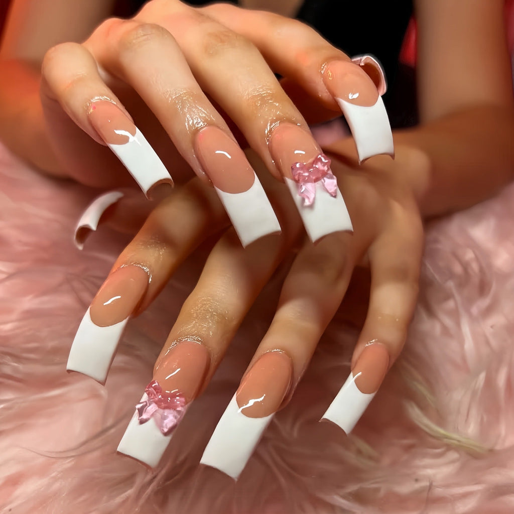 Siopsrl | Elegant Nail Art Enhancements with Decorative Bow Accents Siopsrl