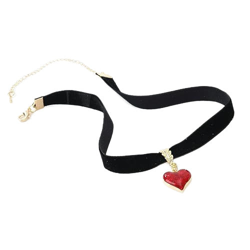 Siopsrl | Velvet Heart Charm Choker Siopsrl