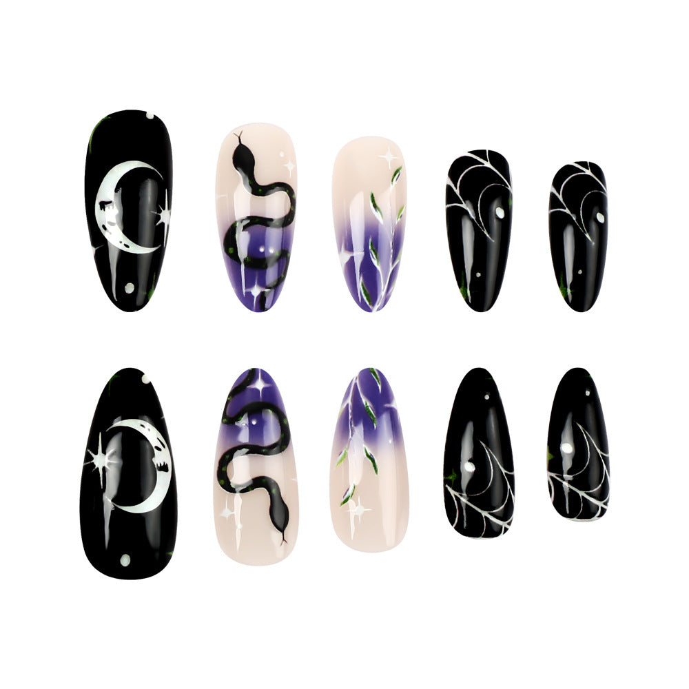 Siopsrl | Artistic Halloween-Themed Press-On Nail Art Set Siopsrl