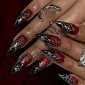 Siopsrl | Artistic Spooky-Themed Press-On Nails Siopsrl
