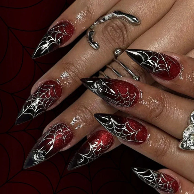 Siopsrl | Artistic Spooky-Themed Press-On Nails Siopsrl