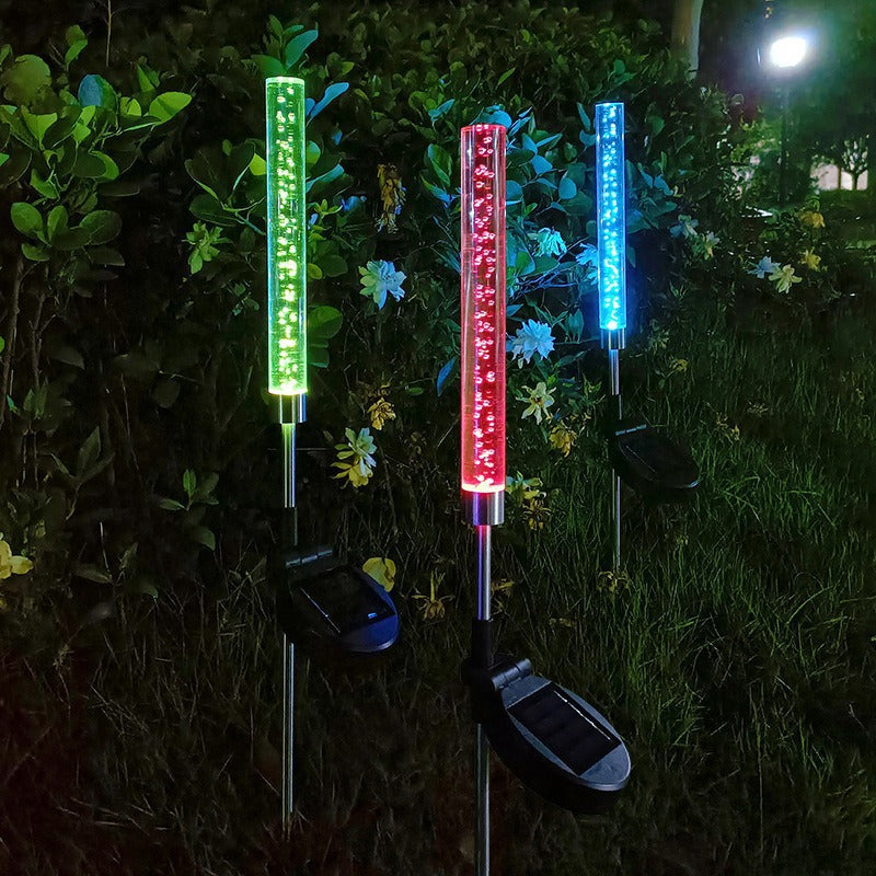 RGB Bubbling Acrylic Garden Stake With Adjustable Stainless Steel Spike And Dusk-To-Dawn Sensor Siopsrl