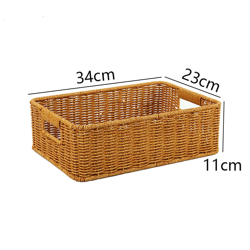 Women's Rectangular Storage Basket Made of Natural Wicker Siopsrl
