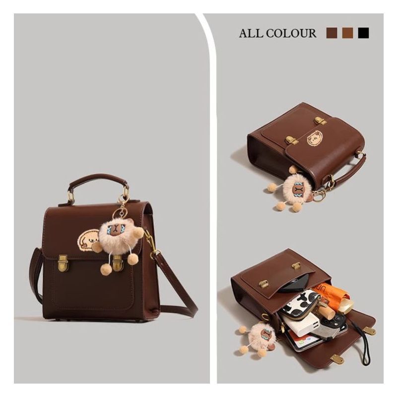 Siopsrl | Playful Cartoon-Embroidered Satchel Bag Siopsrl