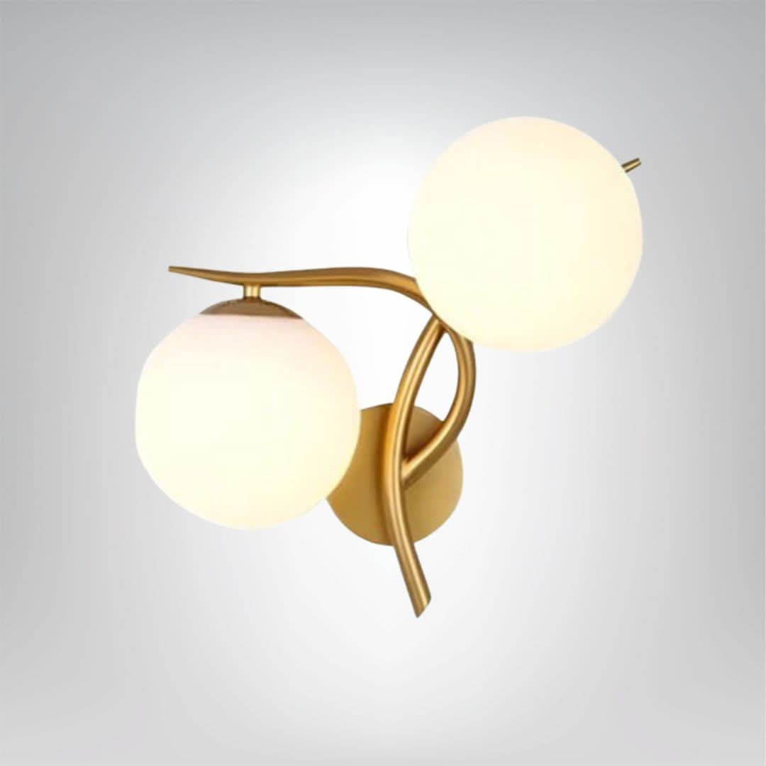 Siopsrl| Glass and Copper LED Wall Light with Warm White Glow