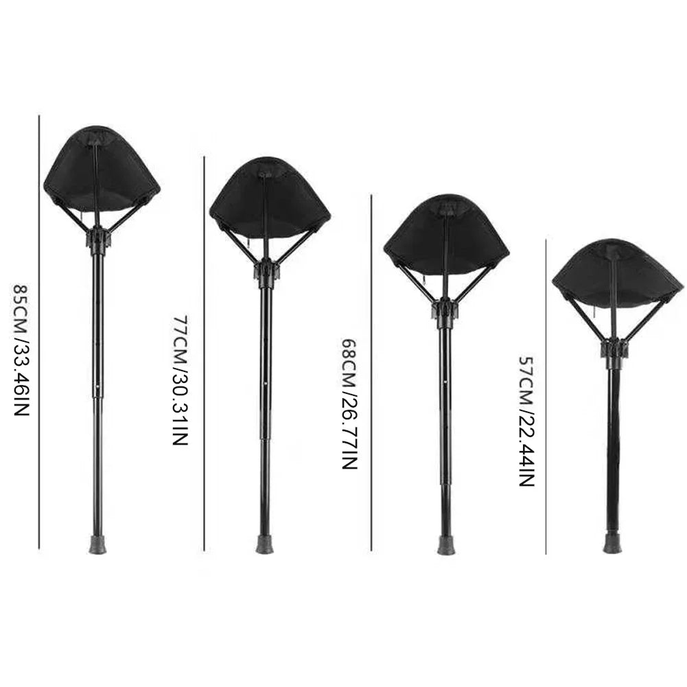 Siopsrl | Adjustable Aluminum Alloy Folding Camping Stool 125kg Load Bearing for Hiking Travel