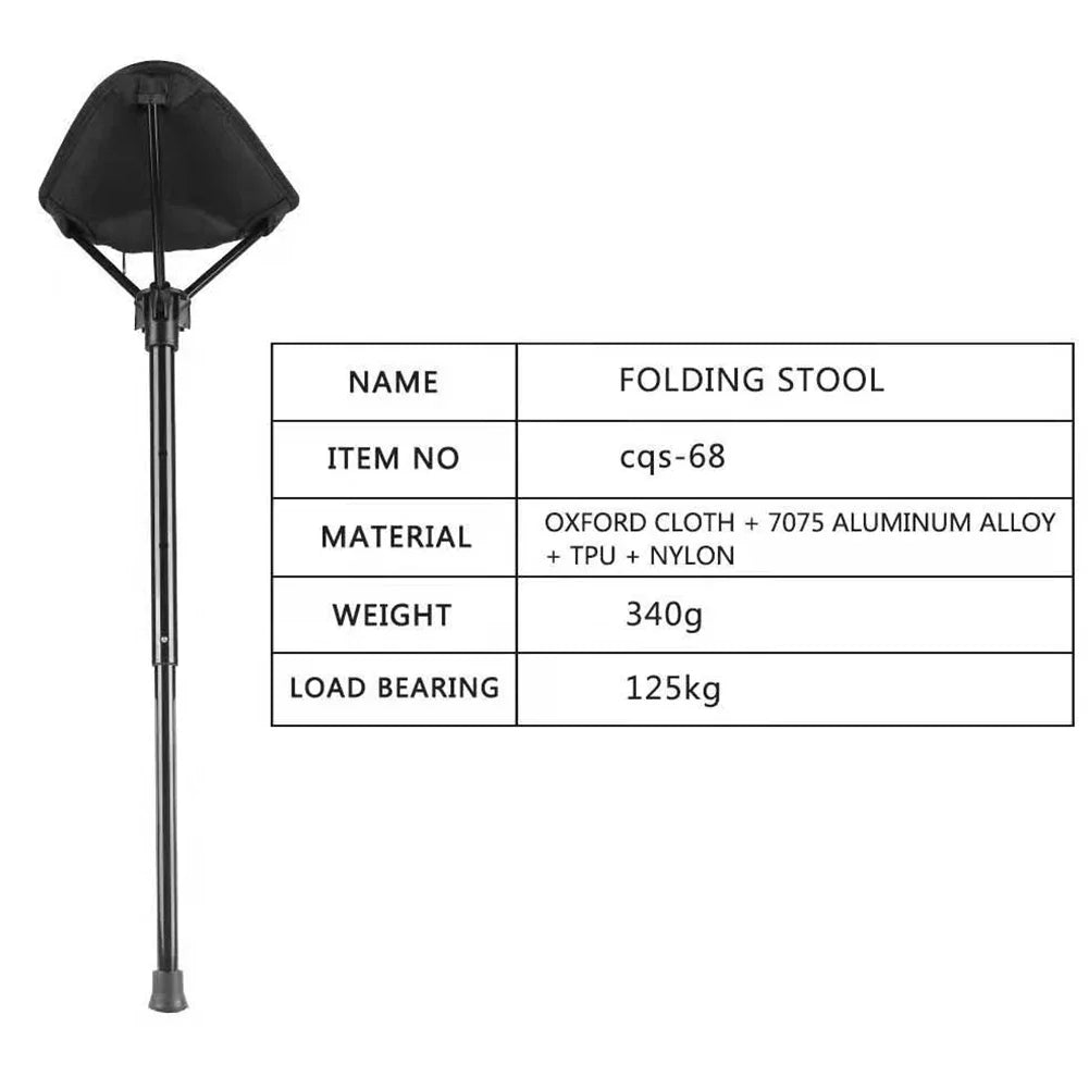 Siopsrl | Adjustable Aluminum Alloy Folding Camping Stool 125kg Load Bearing for Hiking Travel
