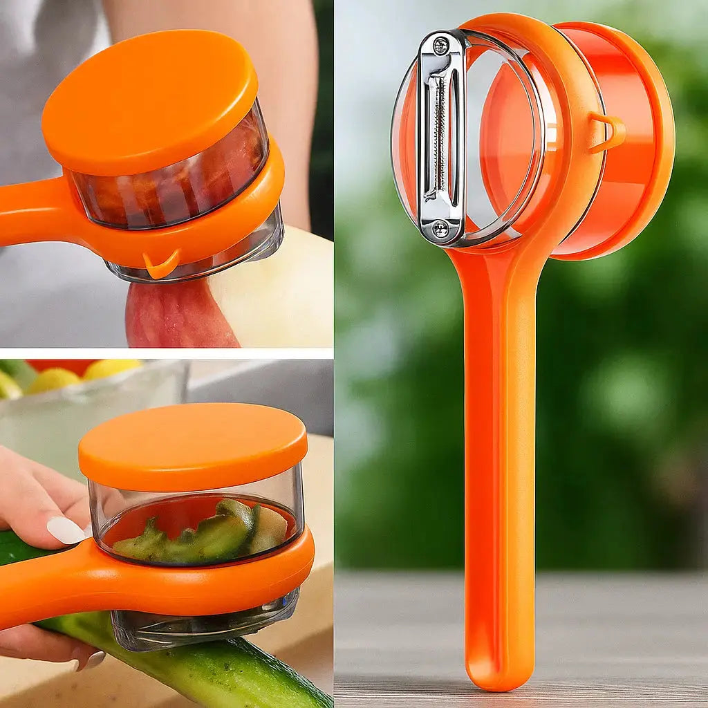 Siopsrl| Practical Peeler with Collection Container – clean peeling without waste