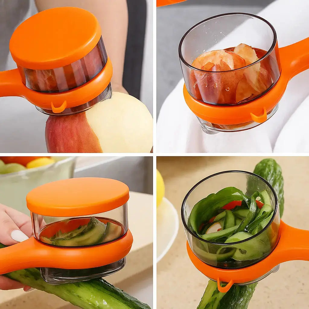 Siopsrl| Practical Peeler with Collection Container – clean peeling without waste