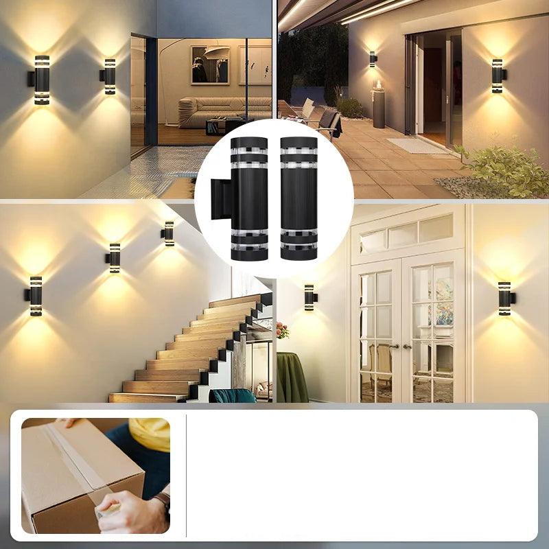 Siopsrl| LumiBloc LED Outdoor Wall Light – Modern IP65 Up & Down Design with E27 Socket