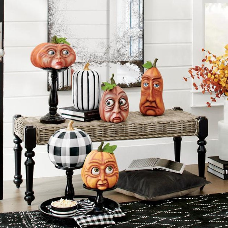 Siopsrl| Expressive Pumpkin Faces Halloween Decoration