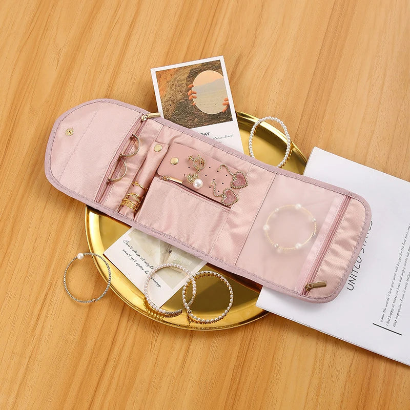 Siopsrl| Jewelry bag Velmora Roll | Foldable & Space-saving | For Travel & Home | Velvet look in 3 colors